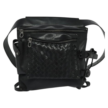 Bottega Veneta Intrecciato, Black, Leather, shoulder