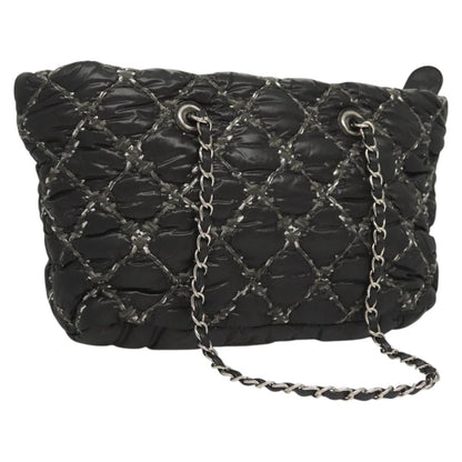 Chanel Paris Byzans, Black, NYLON, shoulder