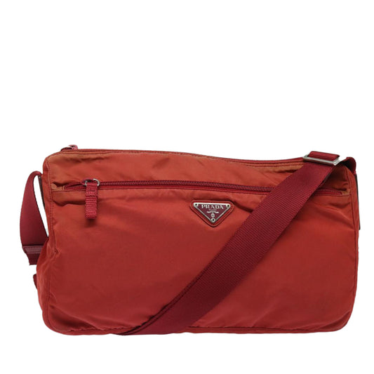 Prada Tessuto, Red, Canvas, shoulder