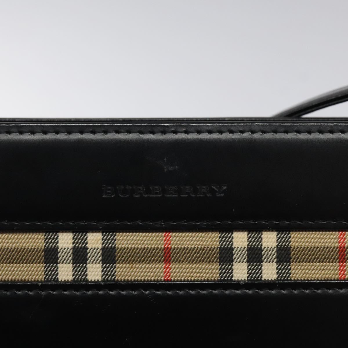 Burberry House Check, Black, Leather, shoulder