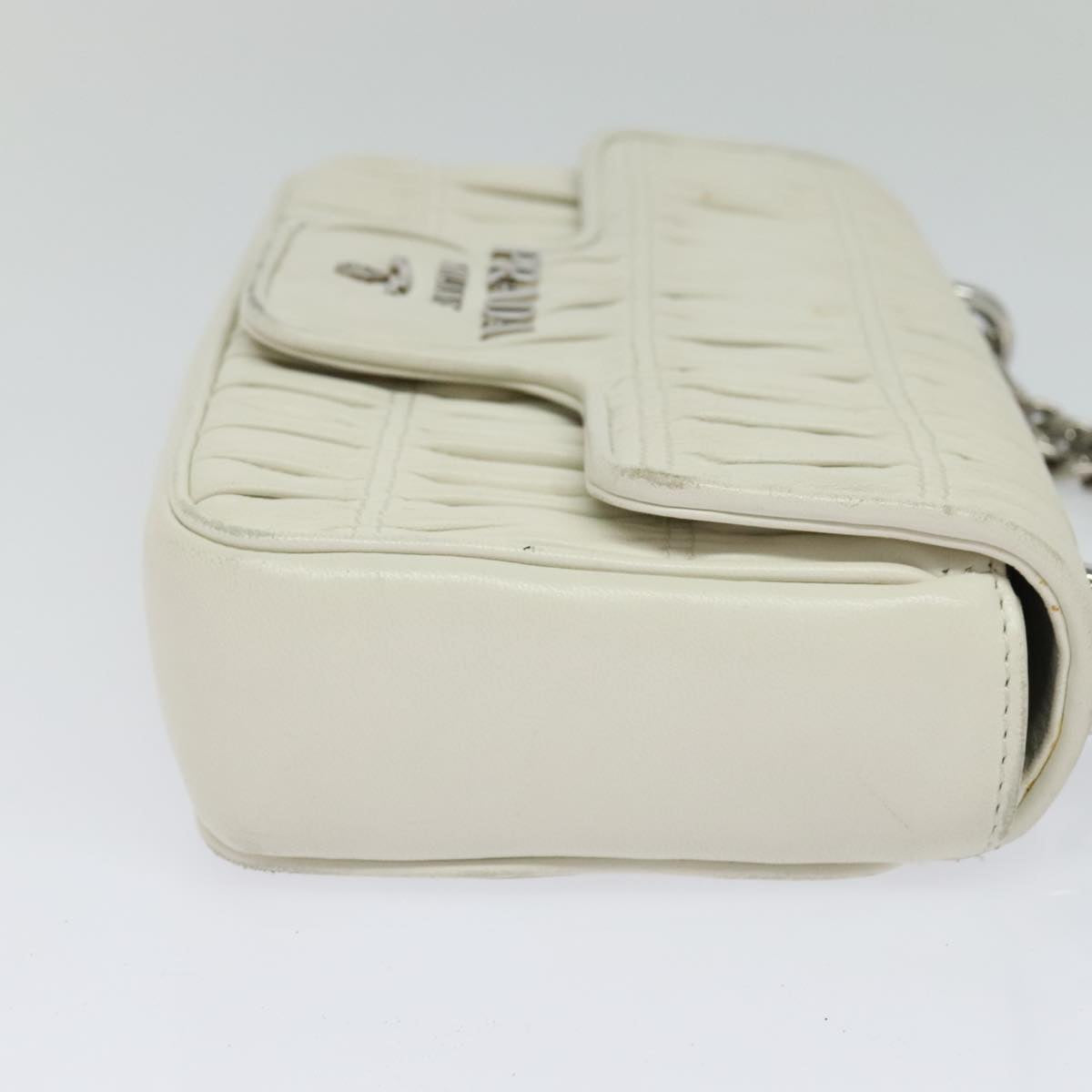 Prada Nappa gauffré, White, Leather, shoulder