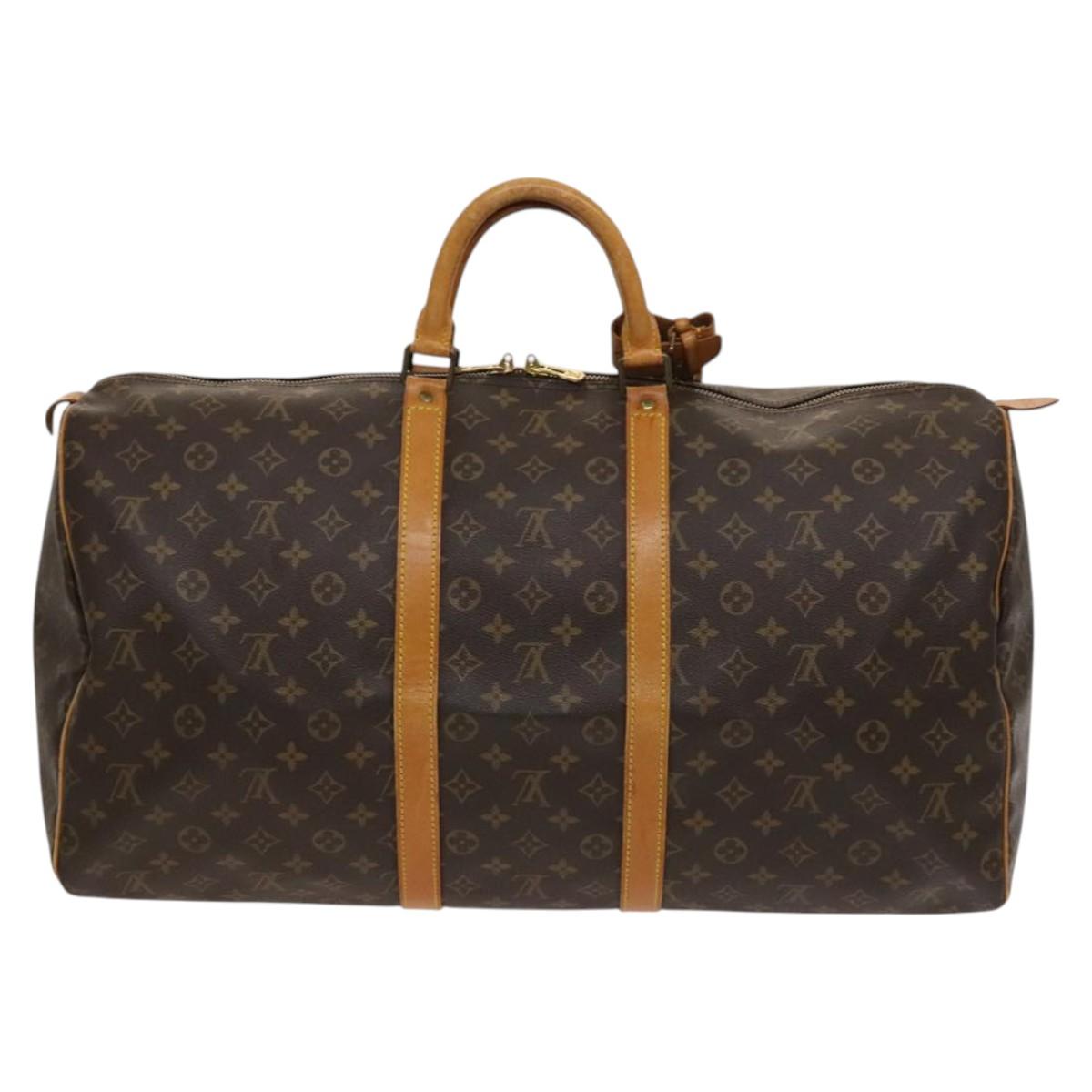 Louis Vuitton Keepall 55, Brown, Canvas, travel