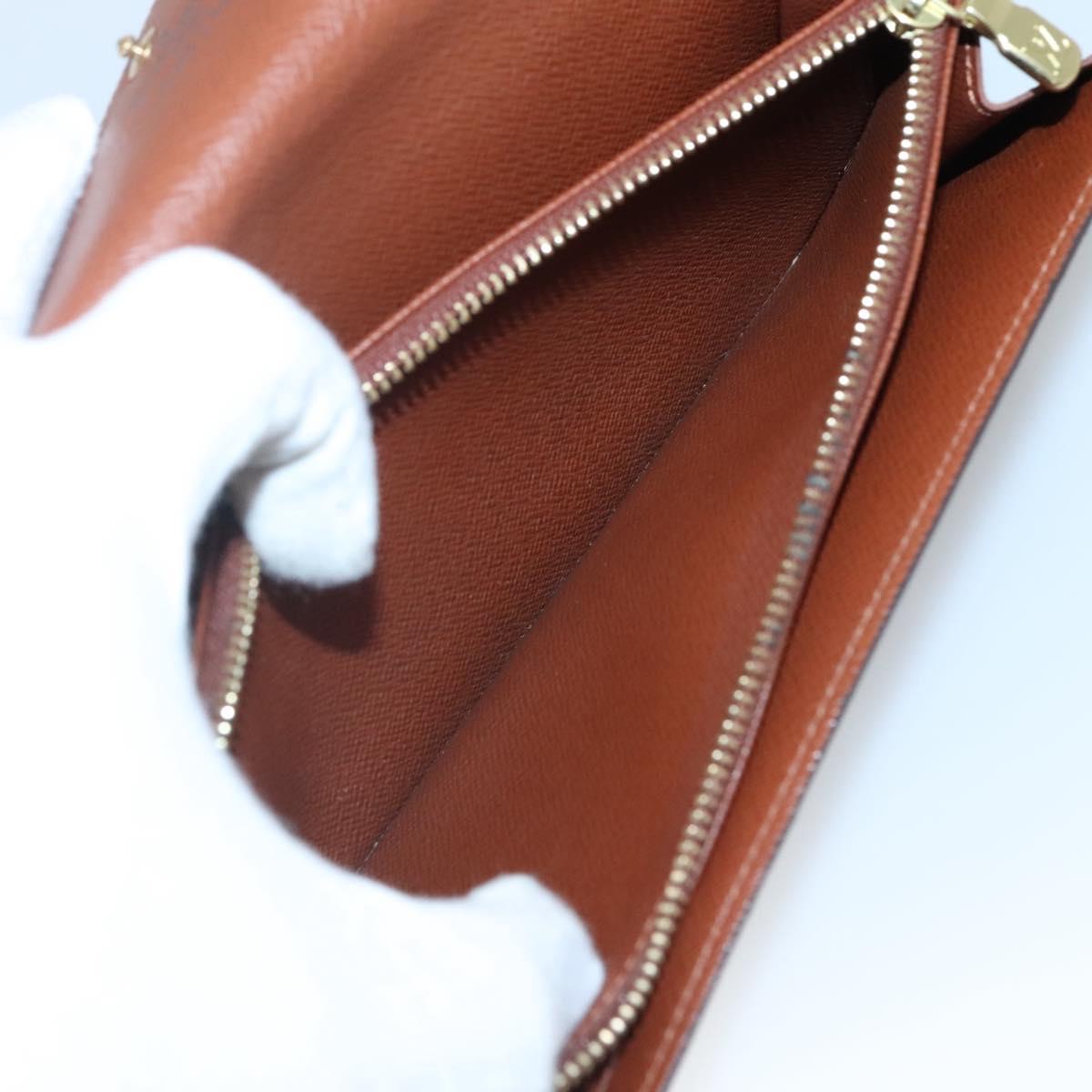 Louis Vuitton Porte Monnaie Credit, Brown, Canvas, wallet
