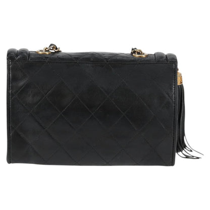 Chanel Tassel, Black, Leather, shoulder