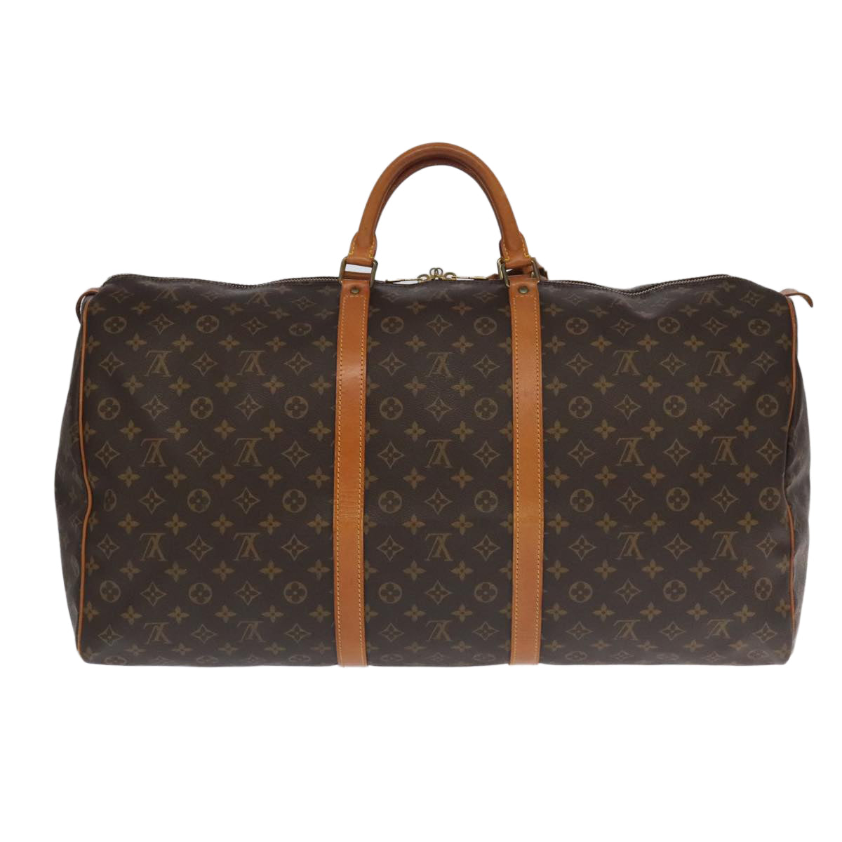 Louis Vuitton Keepall 60, Brown, Canvas, travel
