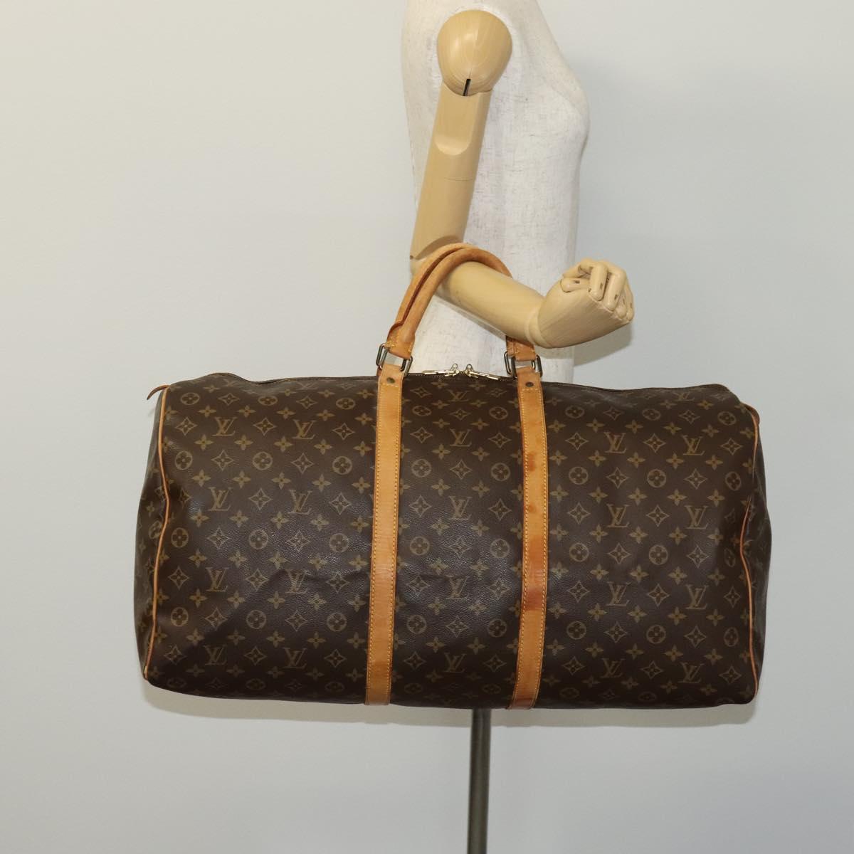 Louis Vuitton Keepall 60, Brown, Canvas, travel