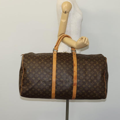 Louis Vuitton Keepall 60, Brown, Canvas, travel