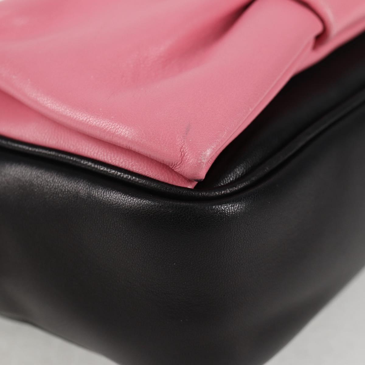 Prada Ribbon, Black, Leather, shoulder