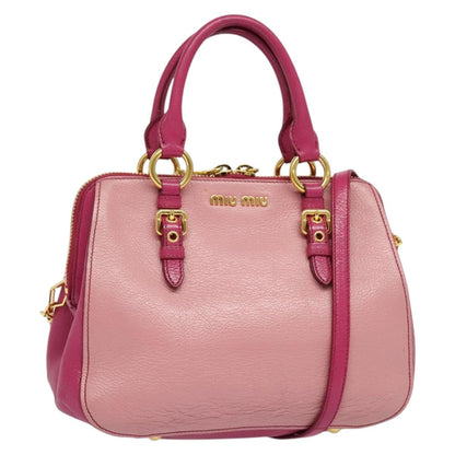 Miu Miu Madras, Pink, Leather, handbag