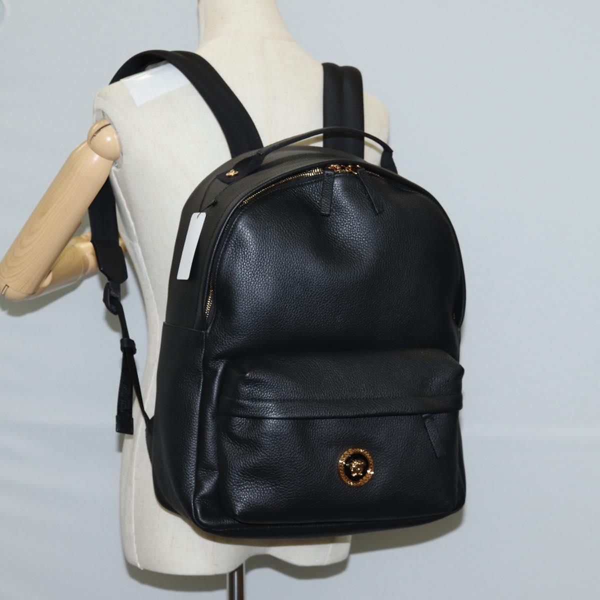 Versace Medusa, Black, Leather, backpack