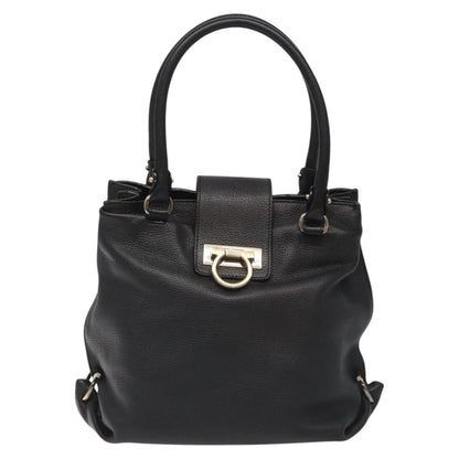 Salvatore Ferragamo Gancini, Black, Leather, handbag