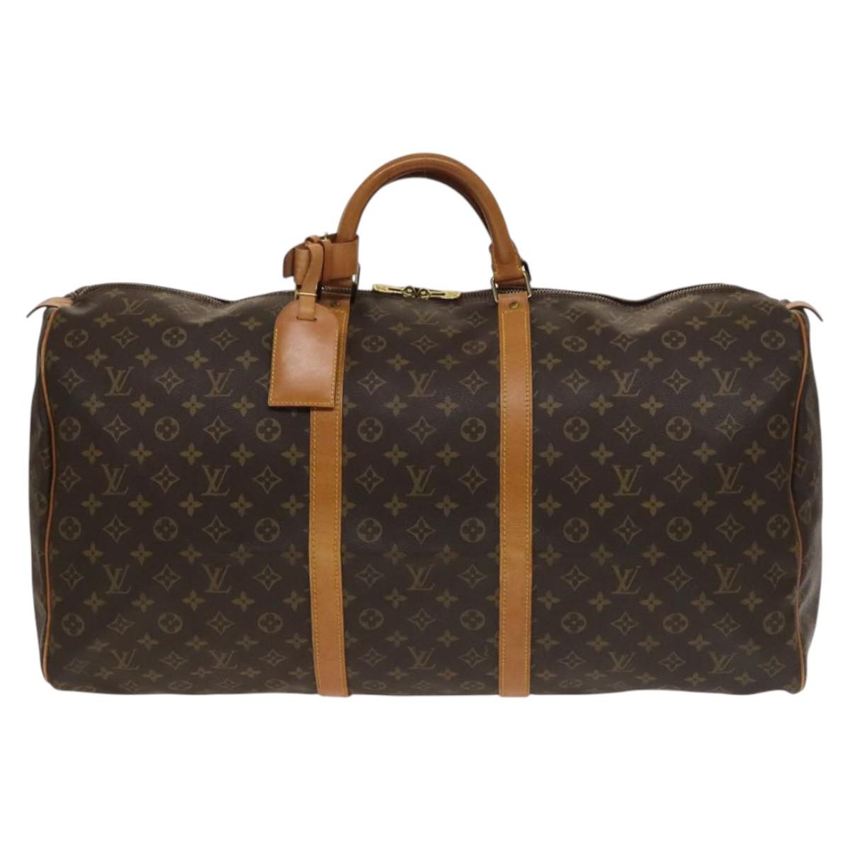 Louis Vuitton Keepall 60, Brown, Canvas, travel