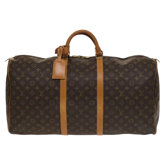 Louis Vuitton Keepall 60, Brown, Canvas, travel