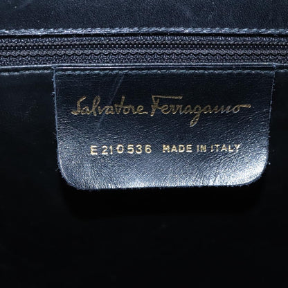 Salvatore Ferragamo Gancini, Black, Leather, handbag