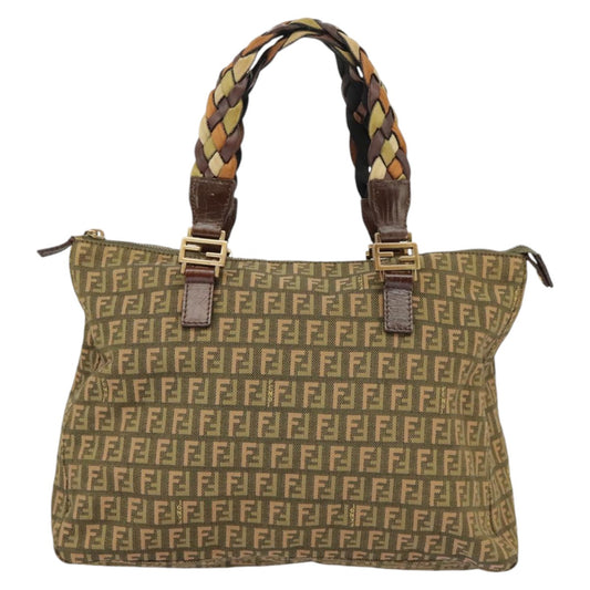 Fendi Zucchino, Khaki, Canvas, handbag