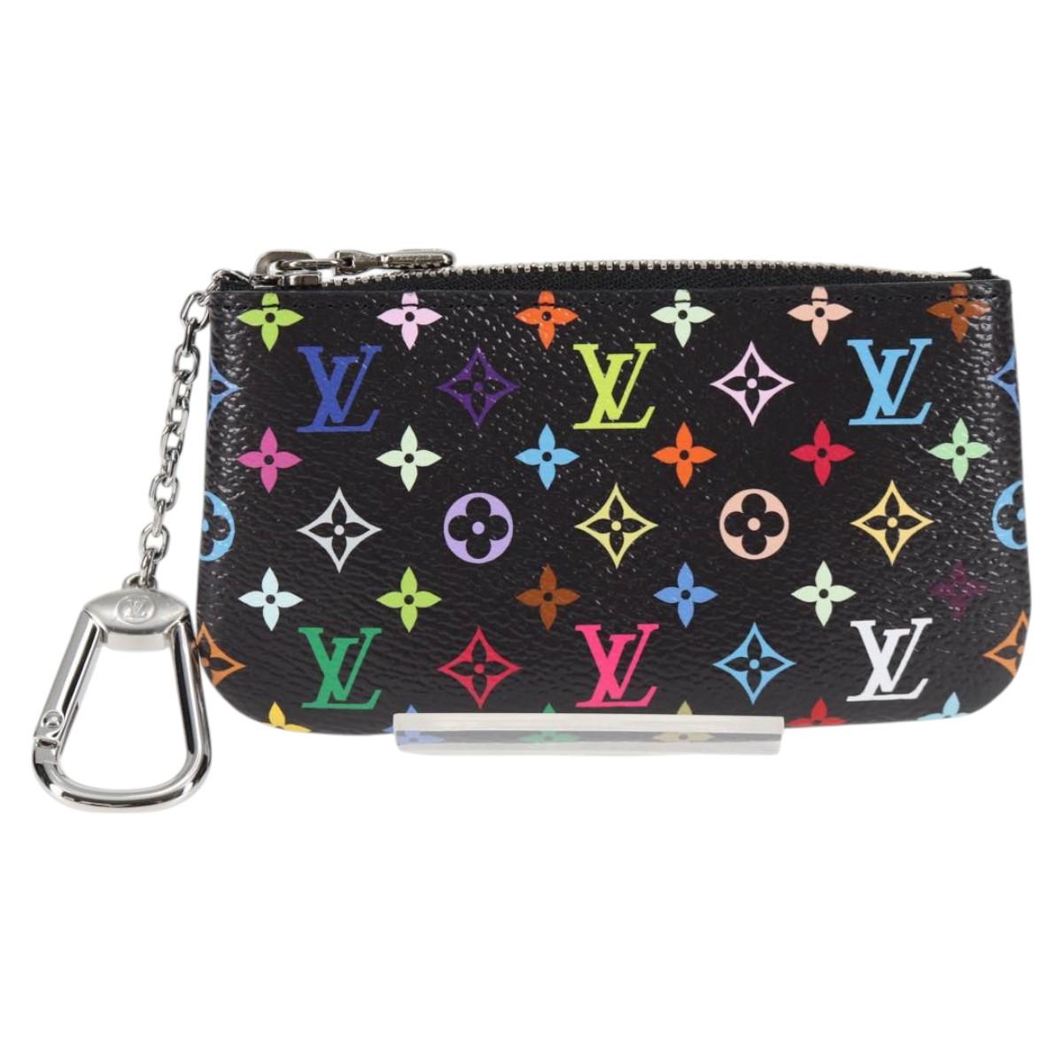 Louis Vuitton Pochette Clés, Black, Canvas, wallet