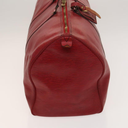 Louis Vuitton Keepall 50, Red, Leather, travel