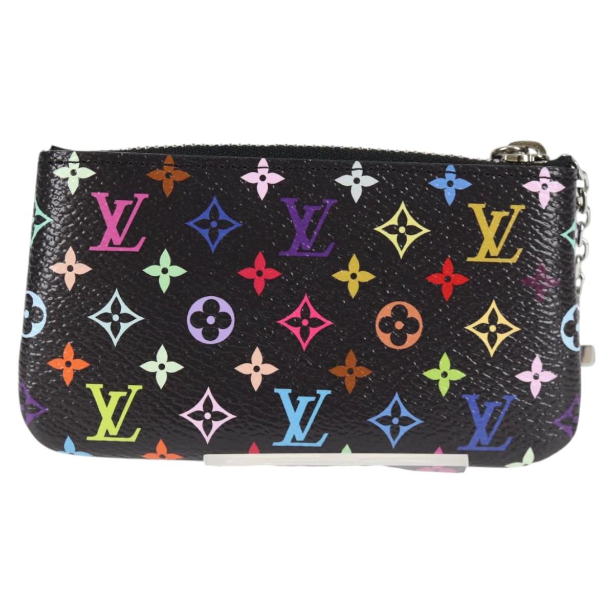 Louis Vuitton Pochette Clés, Black, Canvas, wallet