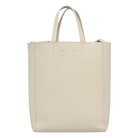 Céline Cabas Vertical, Beige, Leather, shoulder