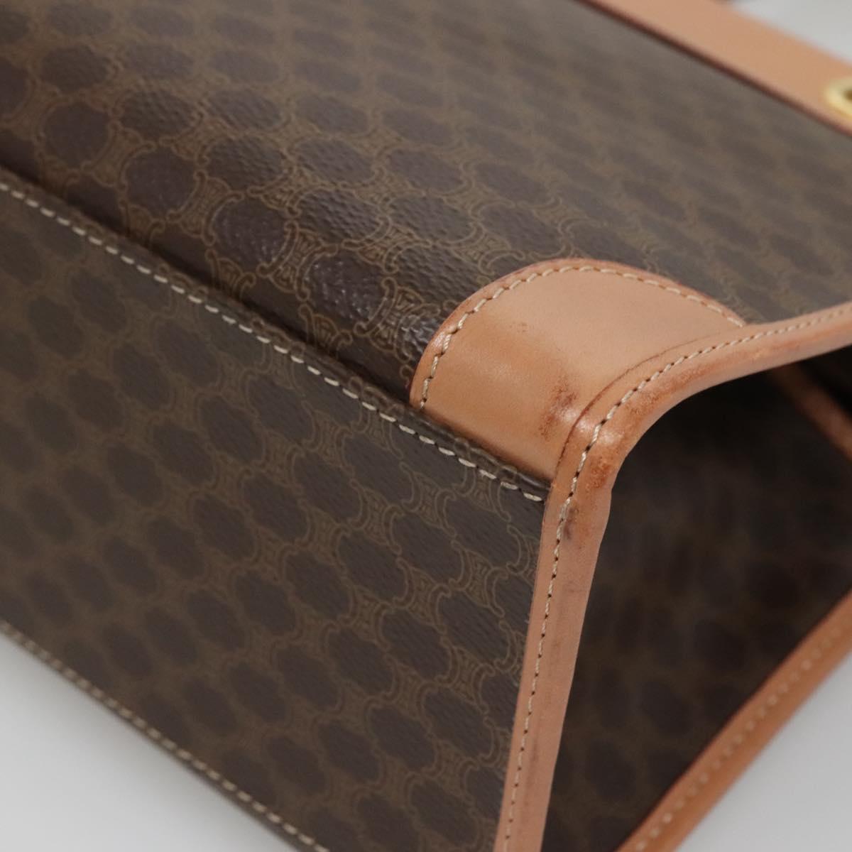 Celine Macadam Shoulder Bag Canvas, BROWN, CANVAS, Shoulder bag