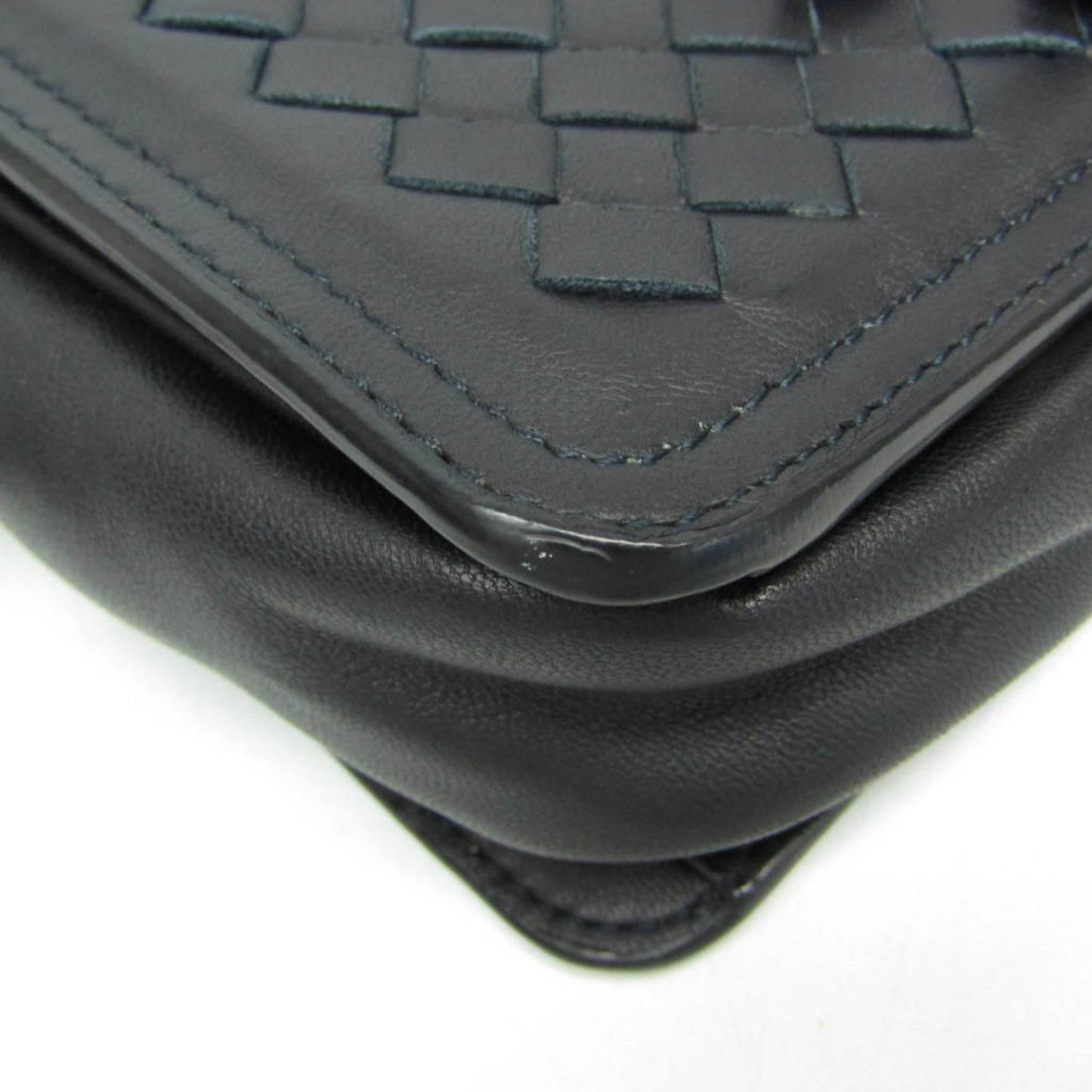 Bottega Veneta Belt Flap Camera Bag Intrecciato Nappa, NAVY, LEATHER, Shoulder bag