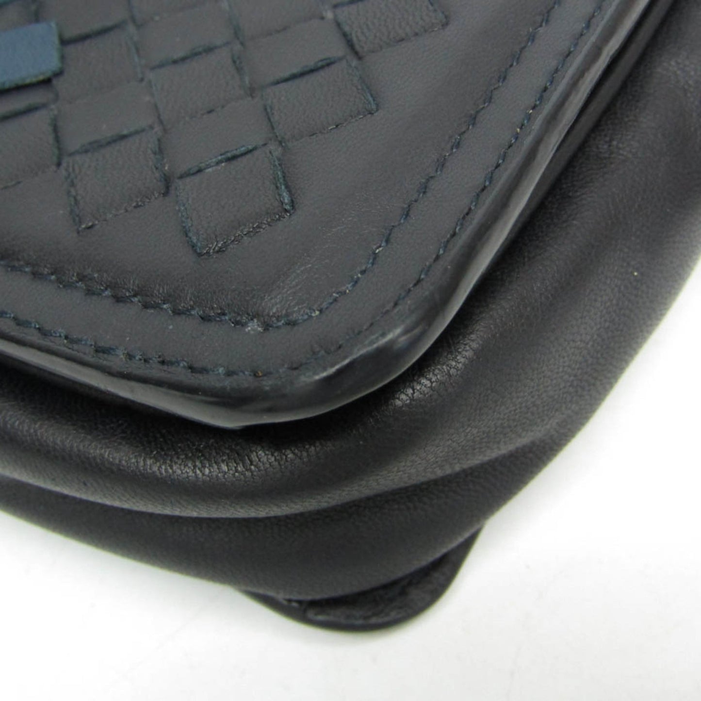 Bottega Veneta Belt Flap Camera Bag Intrecciato Nappa, NAVY, LEATHER, Shoulder bag