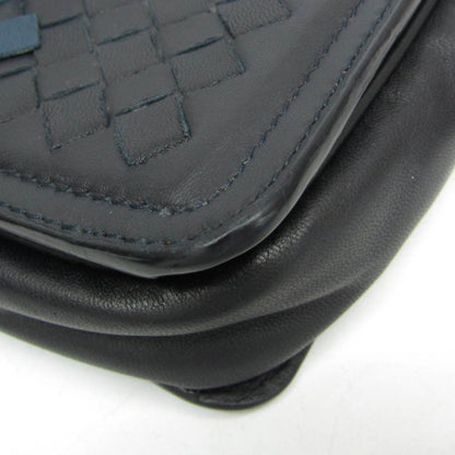 Bottega Veneta Belt Flap Camera Bag Intrecciato Nappa, NAVY, LEATHER, Shoulder bag