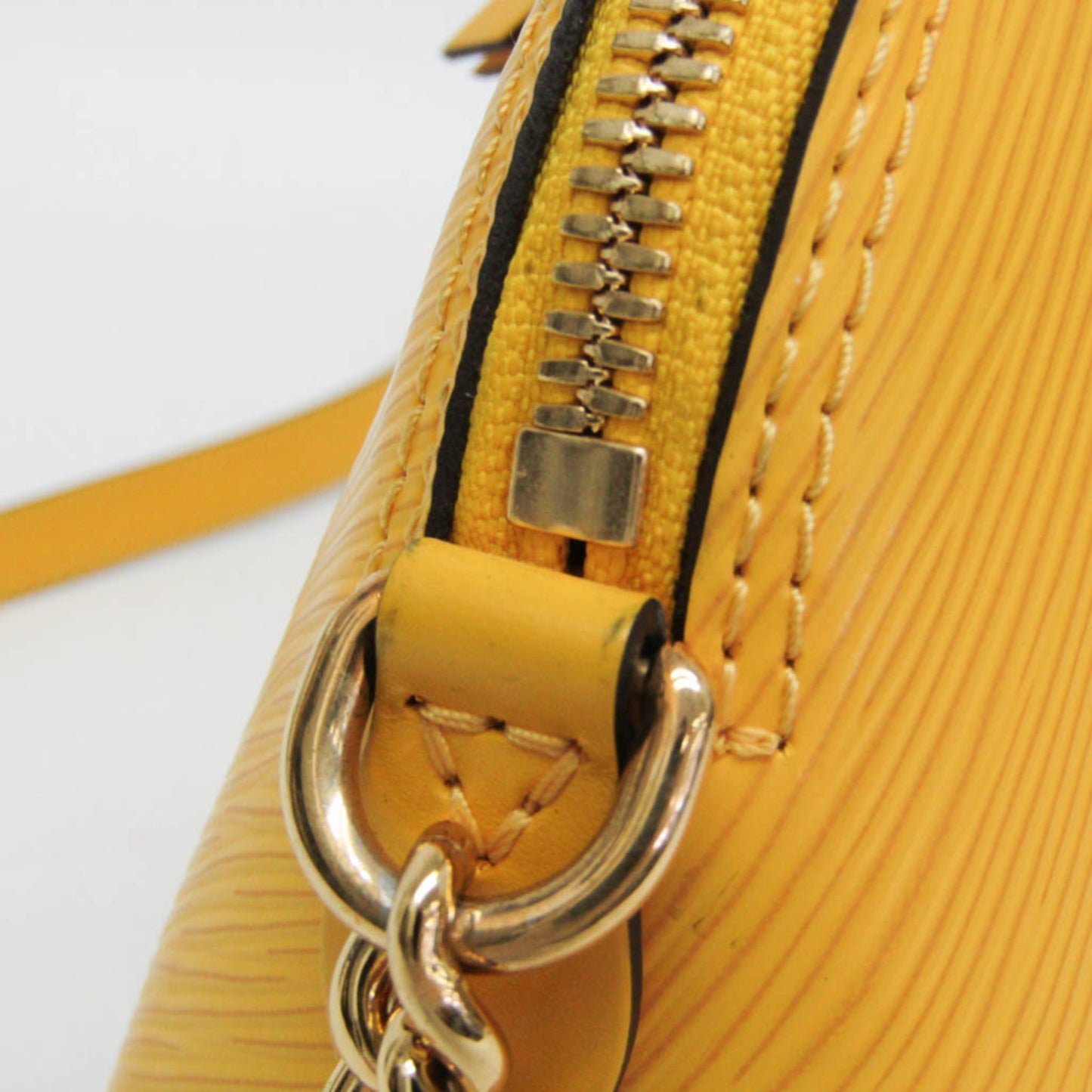 Louis Vuitton Alma Chain Handbag Epi Leather, Yellow, Leather, Shoulder Bag