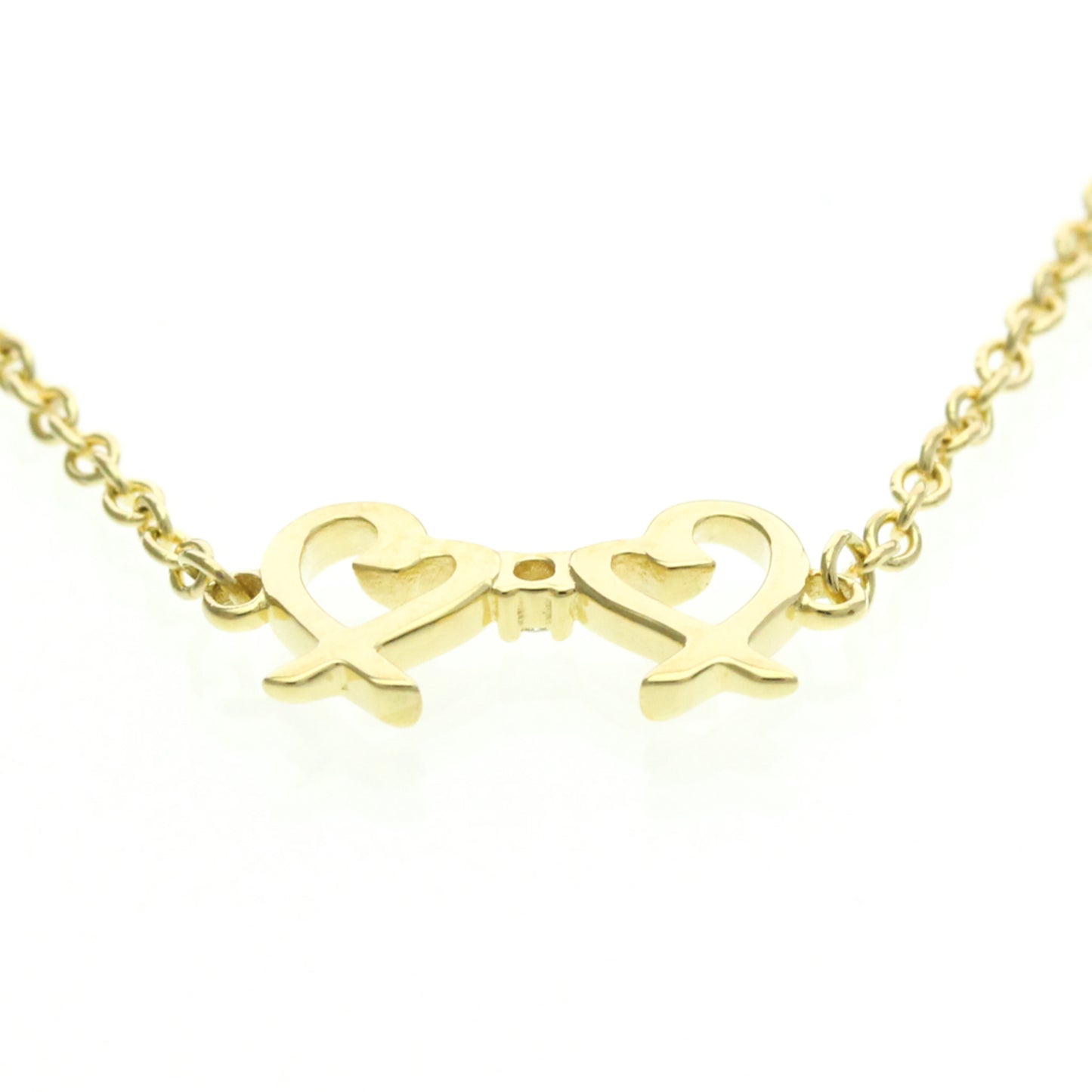 Tiffany & Co. Paloma Picasso Double Loving Heart Bracelet 18K Yellow Gold and Diamond, Gold, Yellow Gold, Bracelet