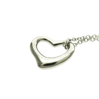 Tiffany & Co. Elsa Peretti Open Heart Pendant Necklace Platinum, Silver, Platinum, Necklace