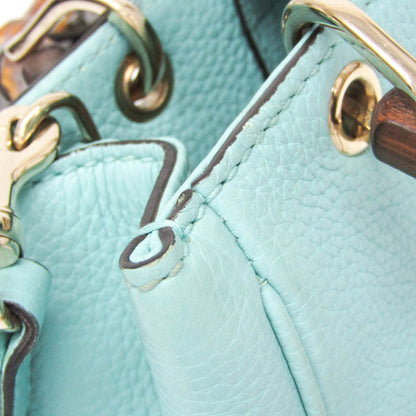 Gucci Bamboo Shopper Tote Leather, Blue, Leather, Tote Bag