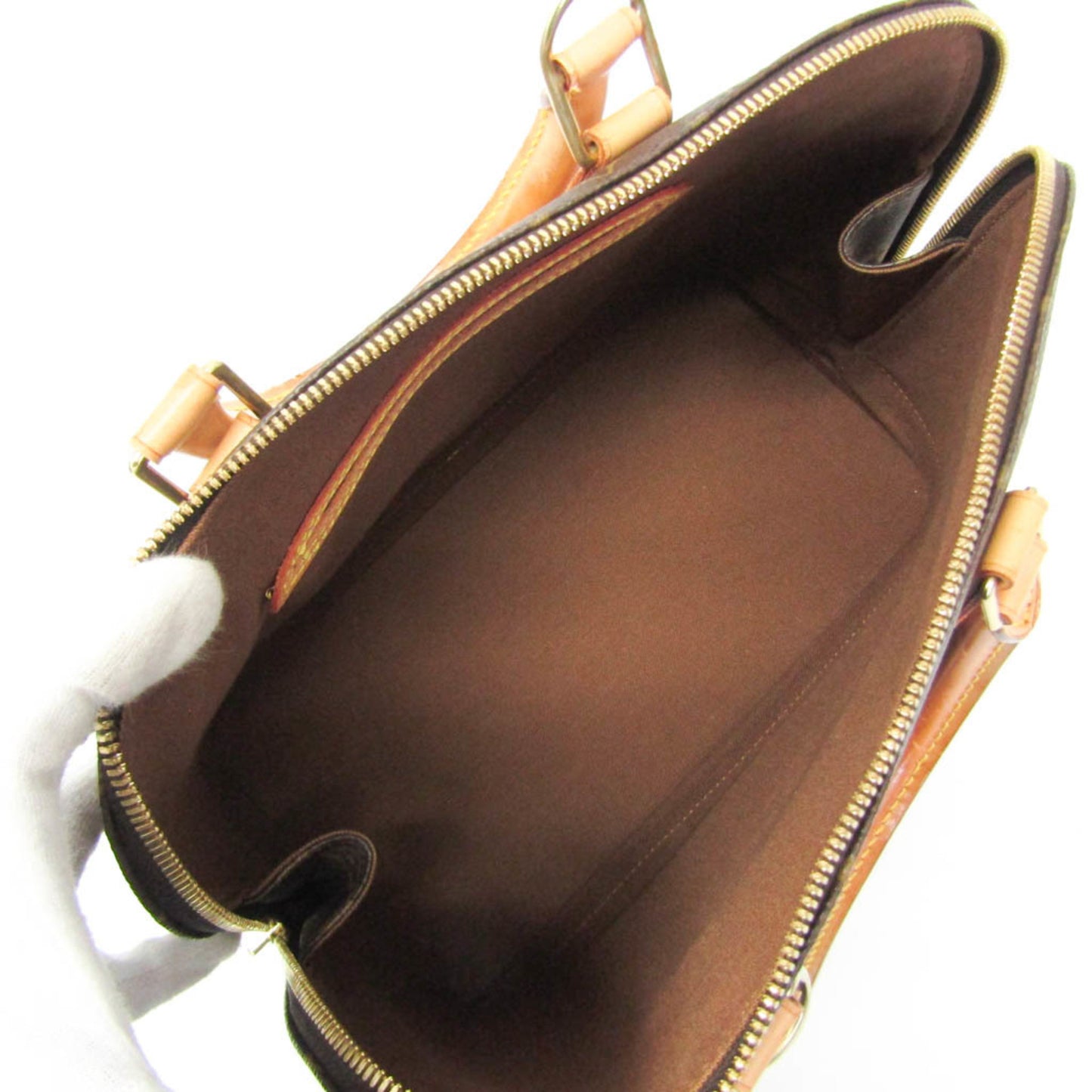 Louis Vuitton Alma Handbag Monogram Canvas, Brown, Canvas, Handbag