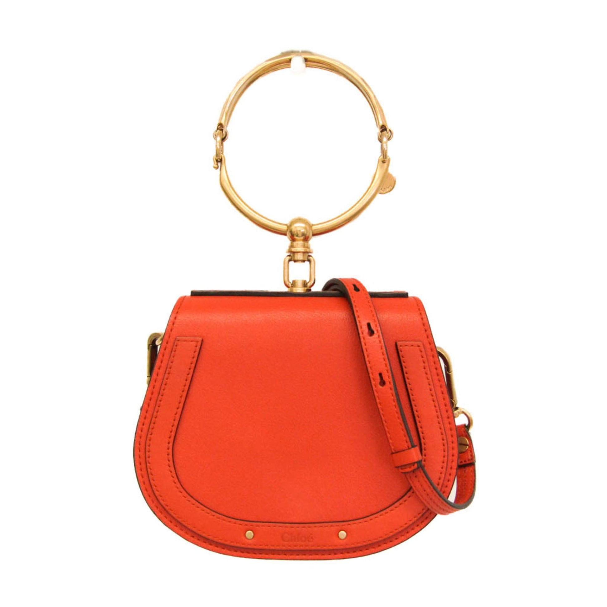 Chloe Nile Crossbody Bag Leather, Orange, Leather, Shoulder Bag