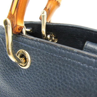 Gucci Bamboo Shopper Tote Leather, Blue, Leather, Tote Bag