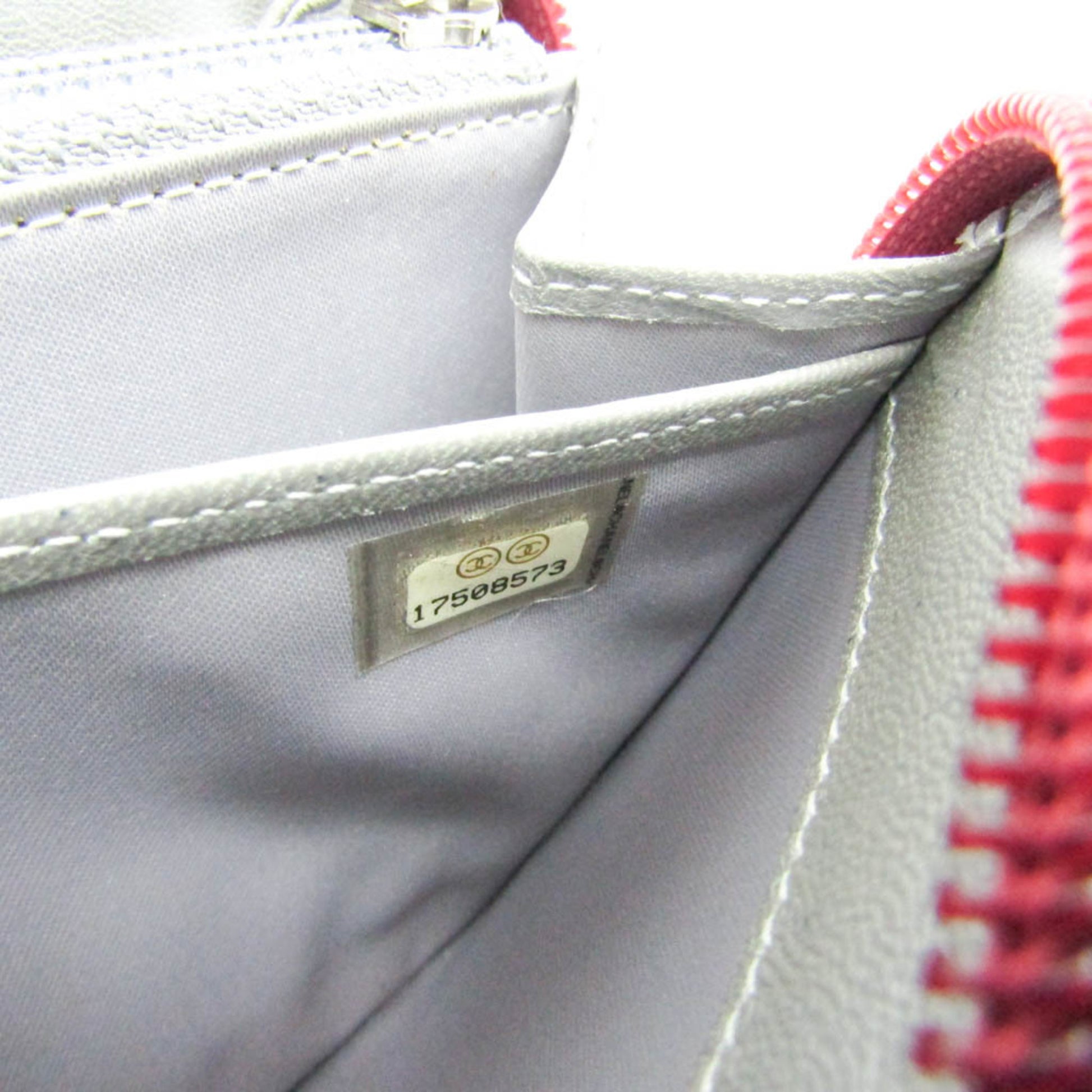 Chanel Camellia Zip Around Organizer Leather, Burgundy, Leather, Wallet