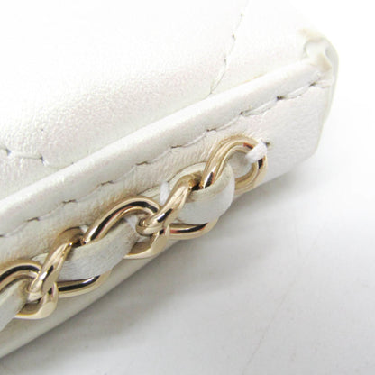 Chanel Chain Around Coin Purse with Chain Quilted Caviar, White, Leather, Shoulder Bag