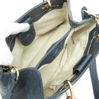 Gucci Bamboo Shopper Tote Leather, Blue, Leather, Tote Bag