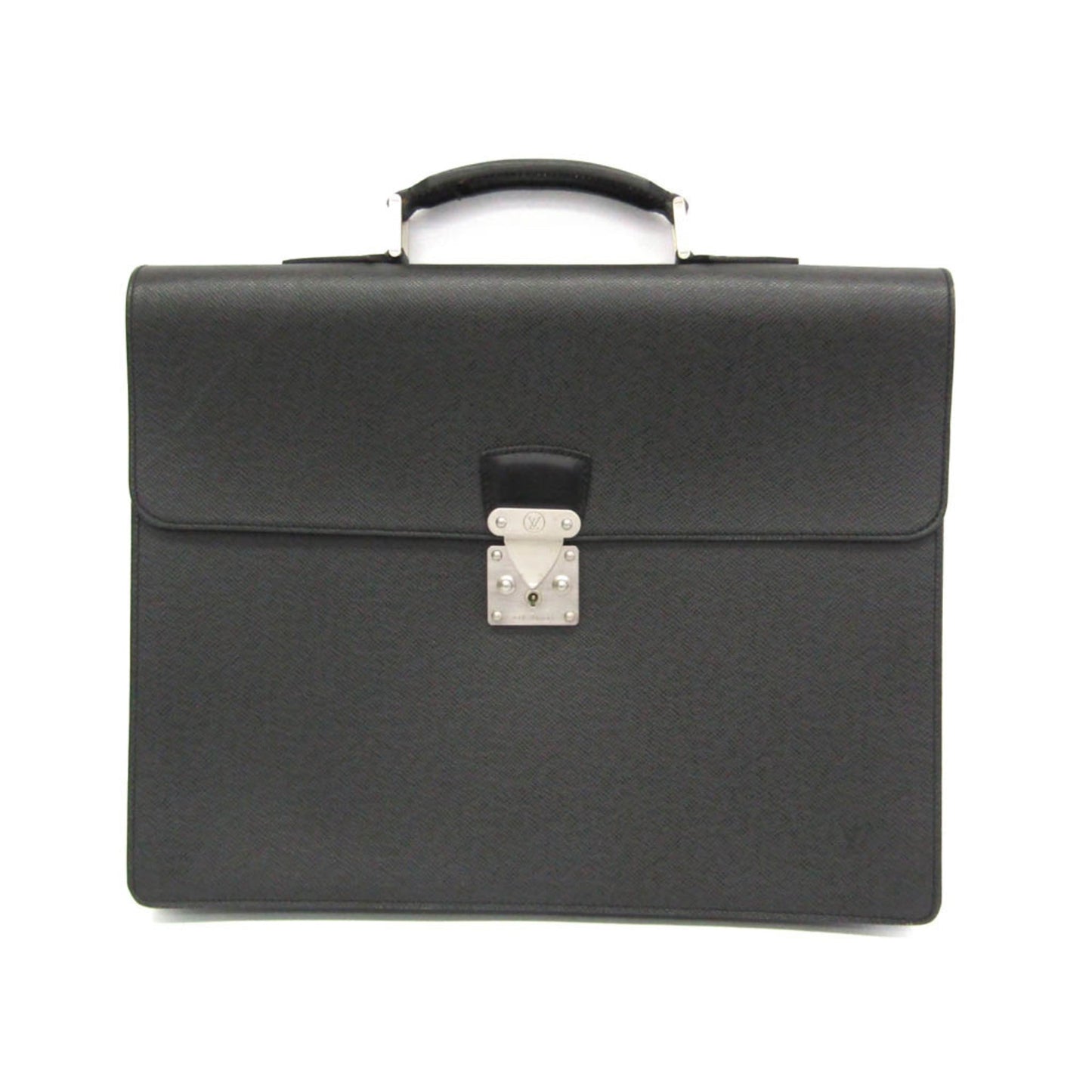 Louis Vuitton Serviette Moskova Briefcase Taiga Leather, Gray, Leather, Briefcase