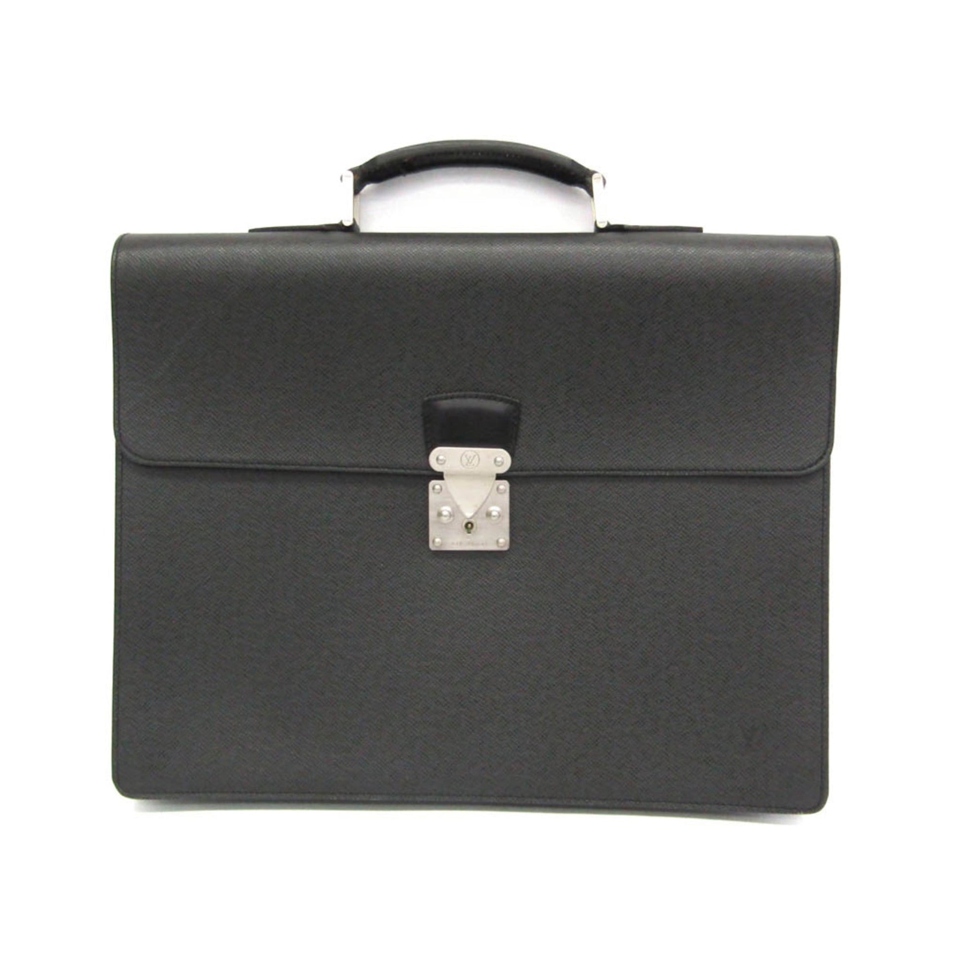 Louis Vuitton Serviette Moskova Briefcase Taiga Leather, Gray, Leather, Briefcase
