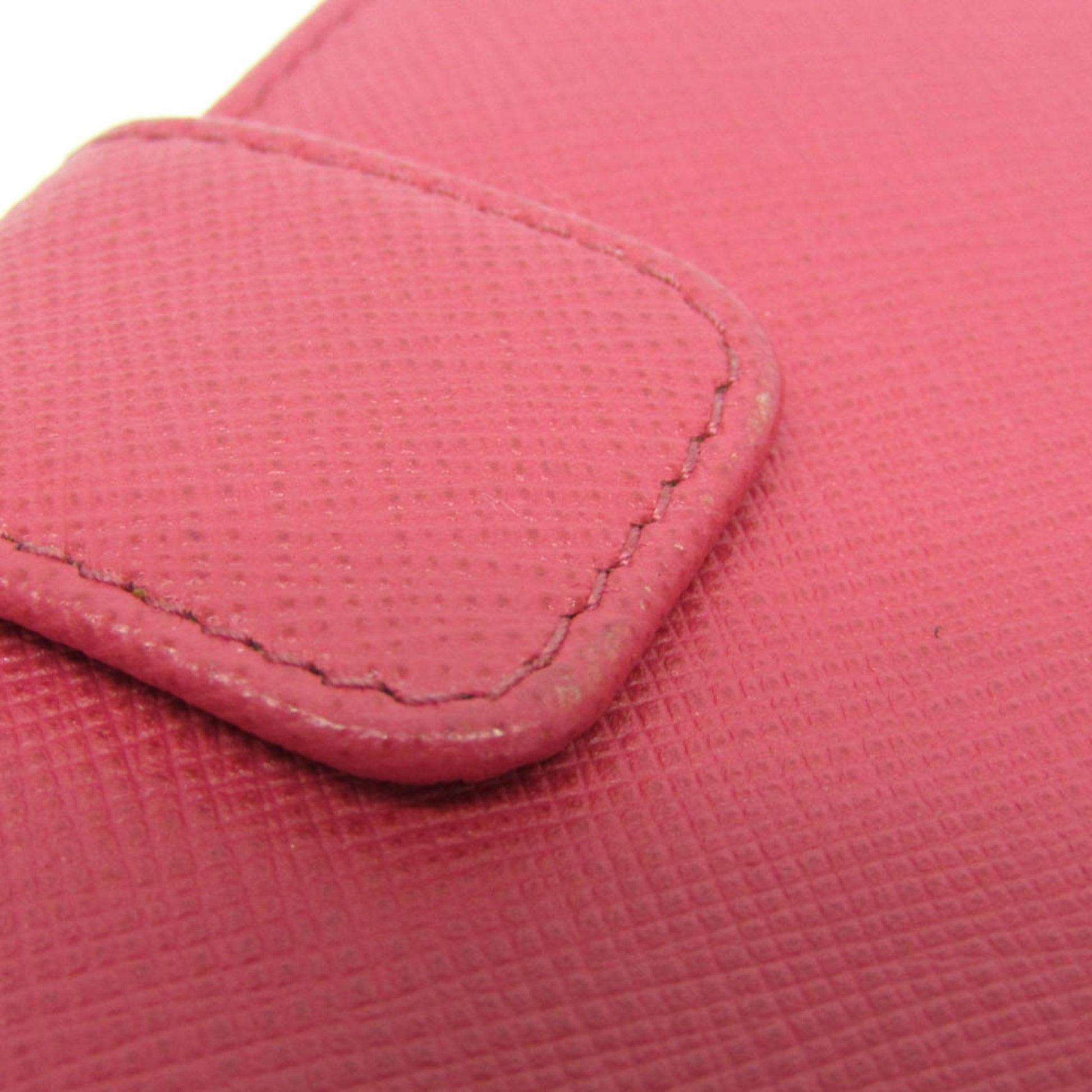 Prada Tab Bifold Wallet Saffiano Leather, Pink, Leather, Wallet