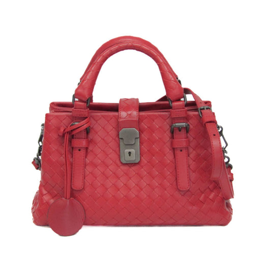 Bottega Veneta Roma Bag Intrecciato Nappa, RED, LEATHER, Shoulder bag