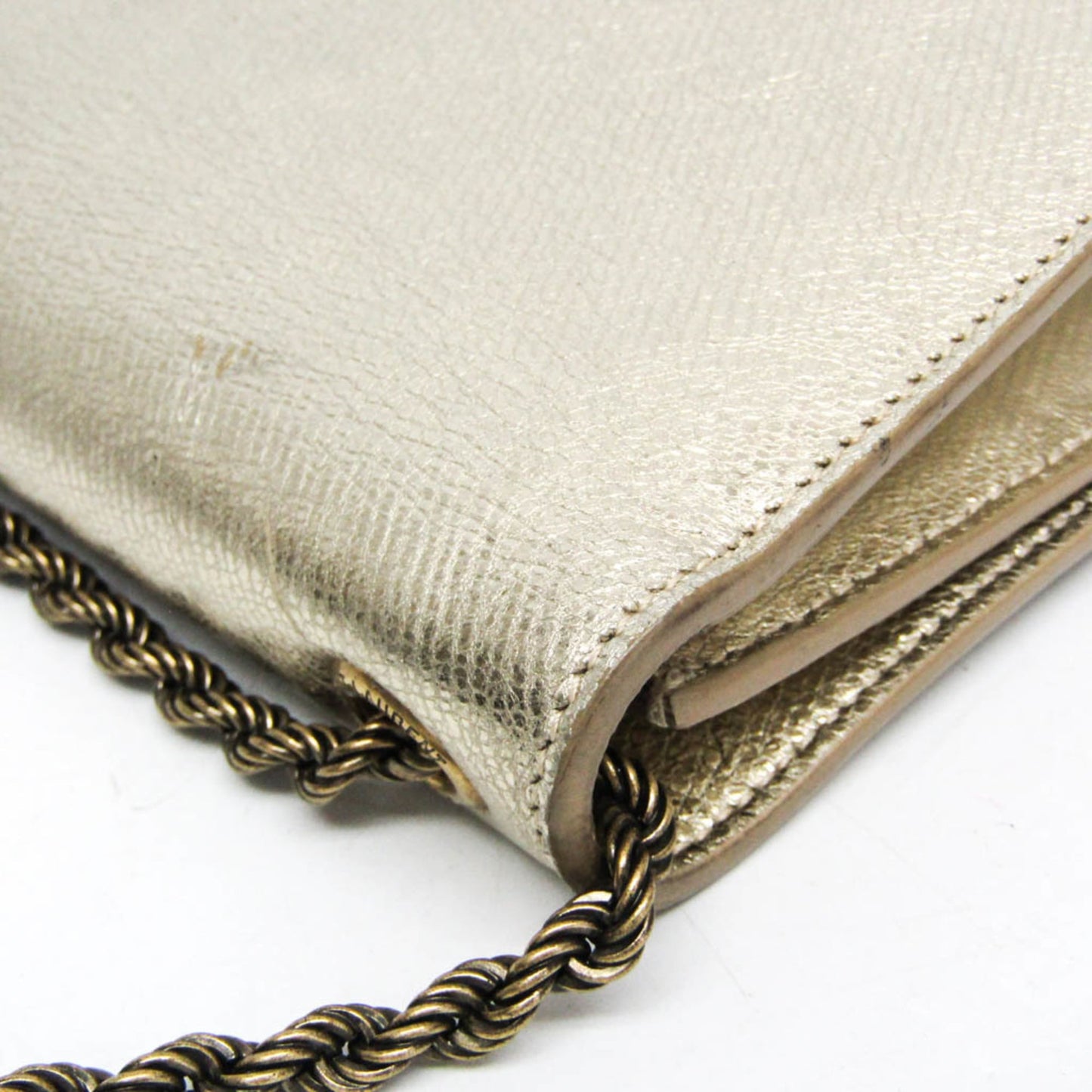 Saint Laurent Classic Monogram Crossbody Bag Calfskin, Gold, Leather, Shoulder Bag