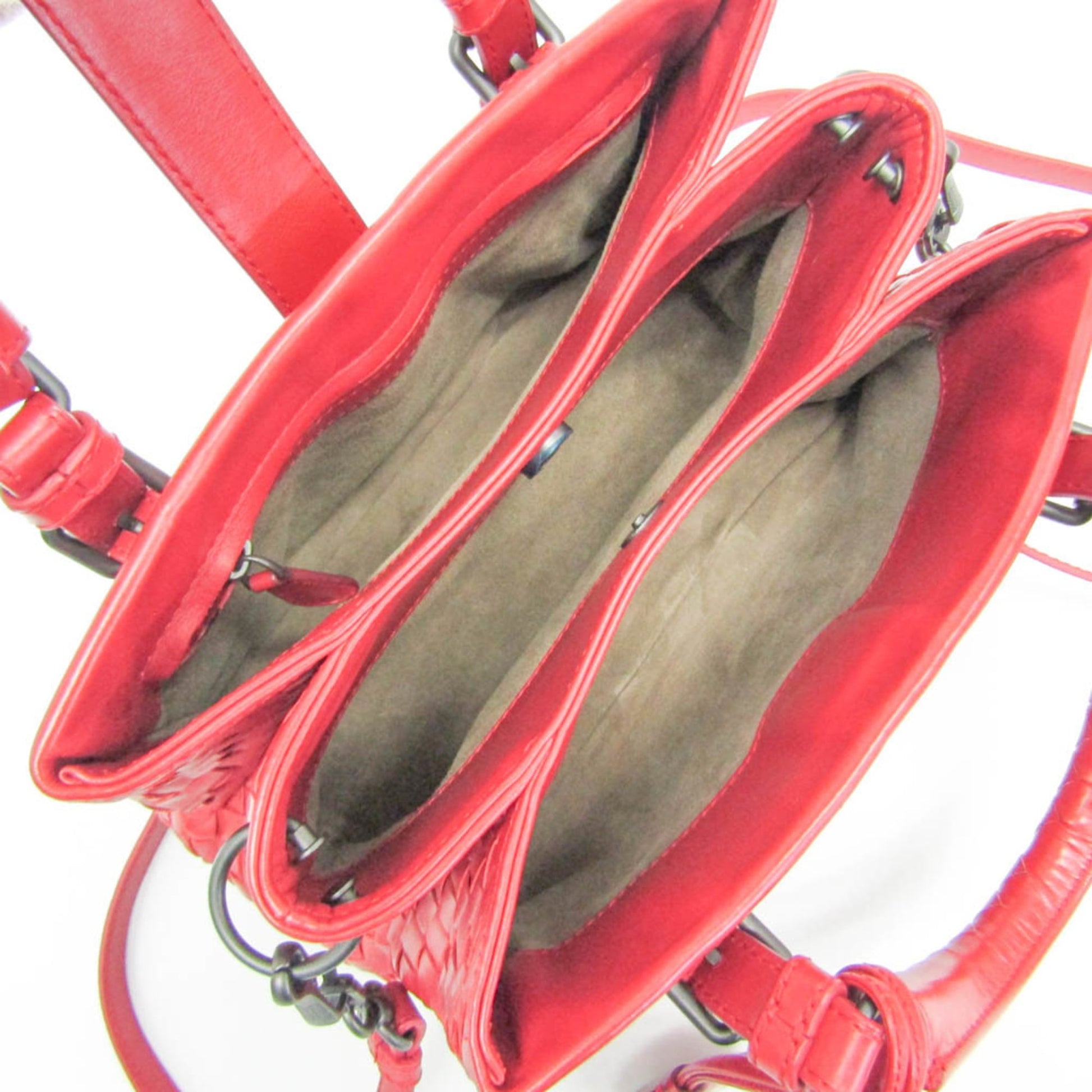 Bottega Veneta Roma Bag Intrecciato Nappa, RED, LEATHER, Shoulder bag