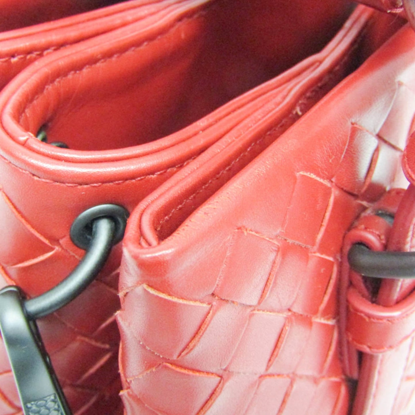 Bottega Veneta Roma Bag Intrecciato Nappa, RED, LEATHER, Shoulder bag
