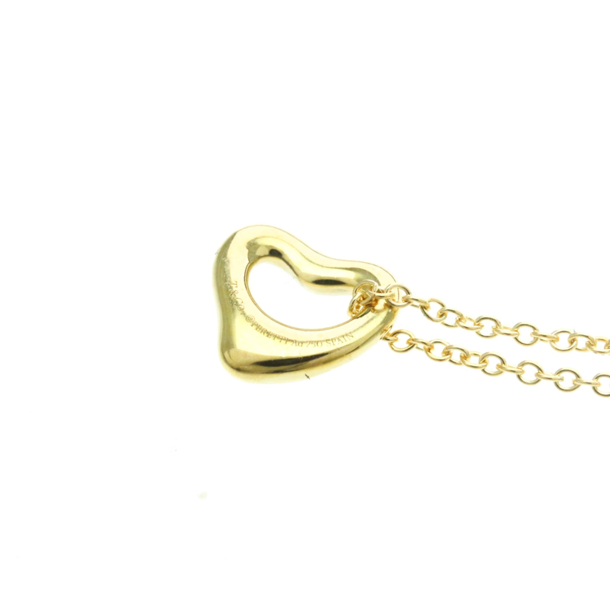 Tiffany & Co. Elsa Peretti Open Heart Pendant Necklace 18K Yellow Gold, Gold, Yellow Gold, Necklace
