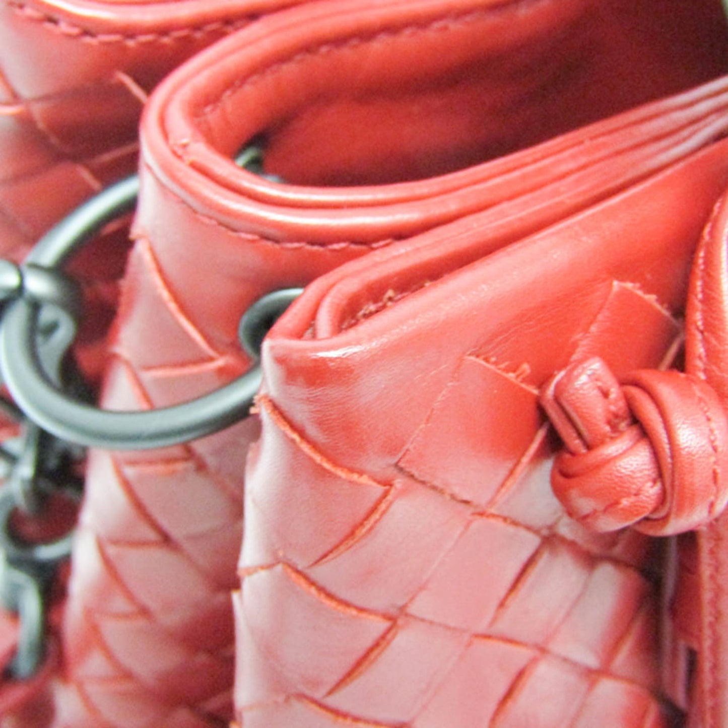 Bottega Veneta Roma Bag Intrecciato Nappa, RED, LEATHER, Shoulder bag