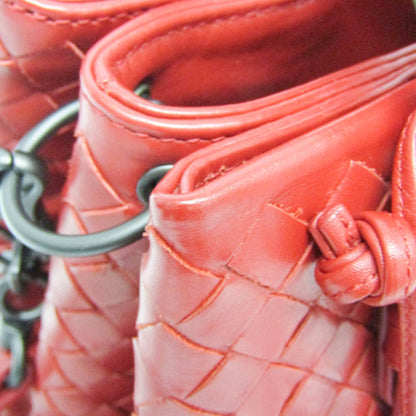 Bottega Veneta Roma Bag Intrecciato Nappa, RED, LEATHER, Shoulder bag