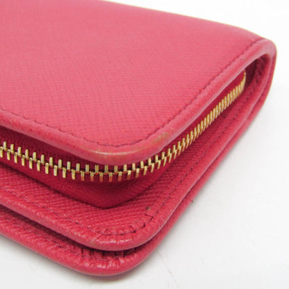 Prada Tab Bifold Wallet Saffiano Leather, Pink, Leather, Wallet