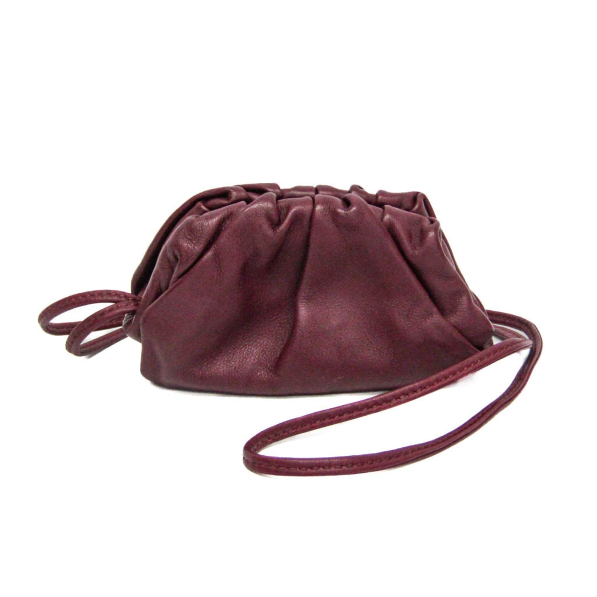 Bottega Veneta The Pouch Leather, Burgundy, Leather, Clutch
