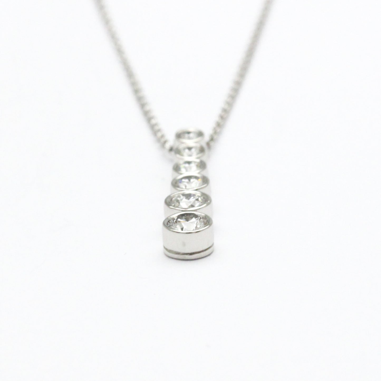 Tiffany & Co. Jazz Graduated Drop Pendant Necklace Platinum and Diamonds, Silver, Platinum, Necklace